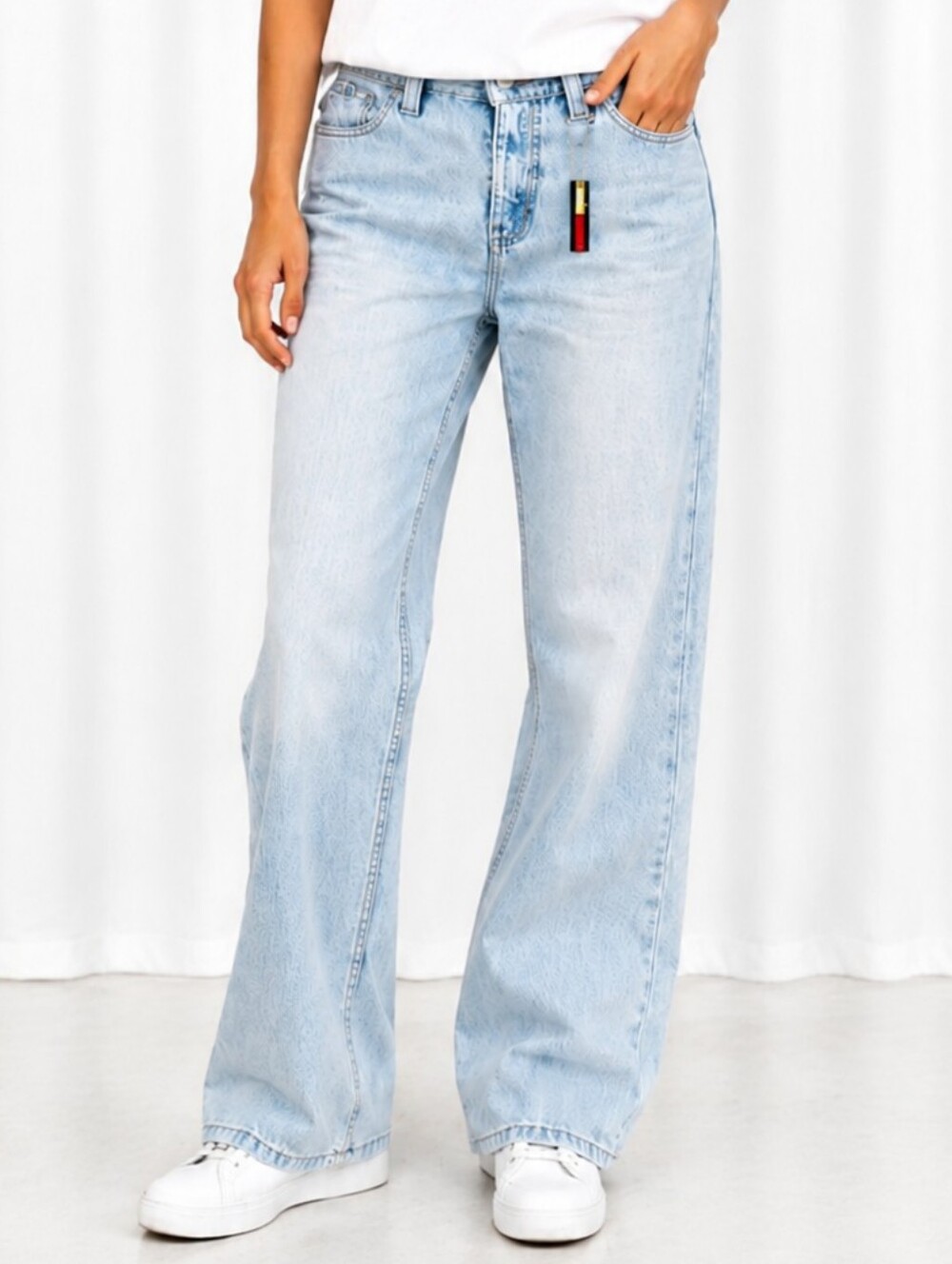 Tommy Hilfiger Light Blue High Rise Wide Leg Jeans